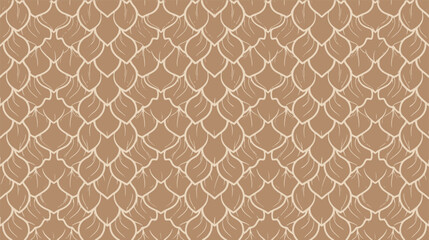 Seamless Fish Scale Pattern in Soft Beige Tones for Textiles and Backgrounds © Lemper