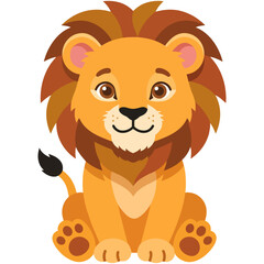 Obraz premium Cute Cartoon Lion Illustration for Kids Books and Branding