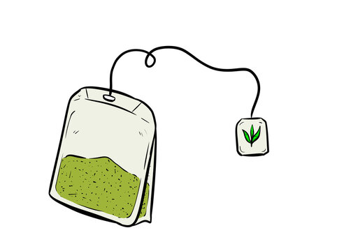 tea bag digital drawing illustration isolated