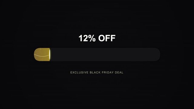 Golden Progress Bar Discount Percentage Black Friday Animation