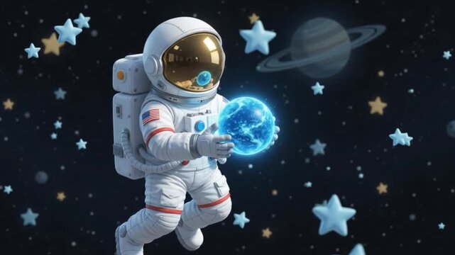 Astronaut Holding A Glowing Planet