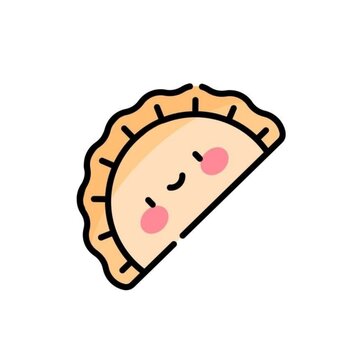 Cute Kawaii Dumpling Vector Illustration