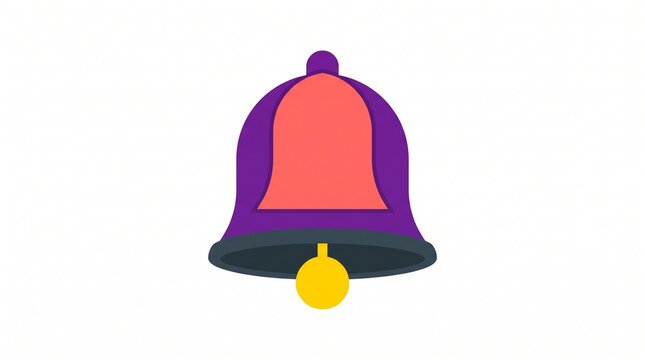 Colorful bell icon with clapper ready to ring