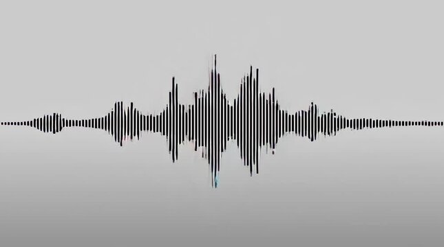 Audio waveform oscillation on gray background