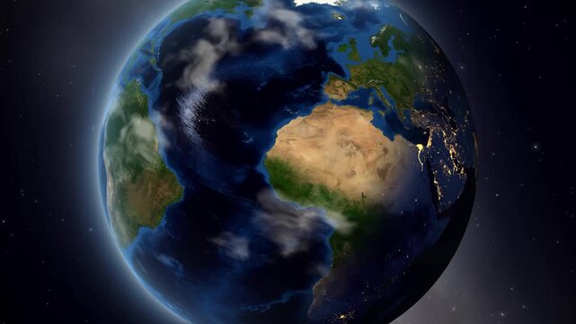 Earth Zoom In to Nazran Russia Pin Marker Animation