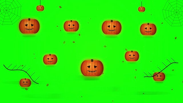 Halloween Background Animation with Floating Jack O Lanterns.