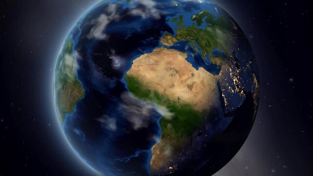 Earth Orbit Zoom In to Weihai China Satellite Map Animation
