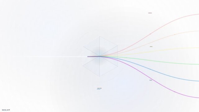 Abstract Digital Data Hub Prismatic Light Refraction