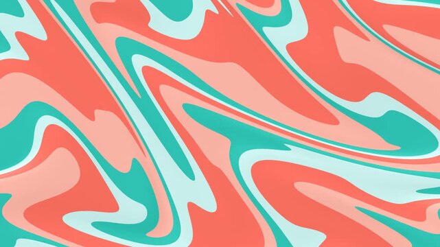 Retro Swirl Pattern: A vibrant and flowing abstract pattern in shades of coral, teal, and cream, creating a mesmerizing liquid marble effect with a retro feel.