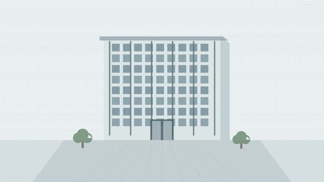 Architectural Blueprint Drawing Transition to Modern Building Construction 2D Motion Graphics