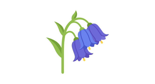 Bluebell flower vector illustration isolated on white background depicting blooming wild bellflower botanical nature concept