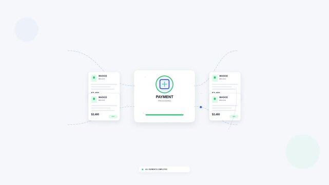 Digital payment interface animation showcasing fintech ui elements
