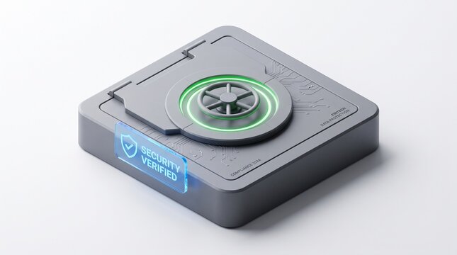 Crypto hardware wallet with biometric security isolated on white background