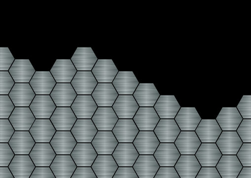 メタリックヘキサゴンパターンの工業テクノロジー抽象背景素材