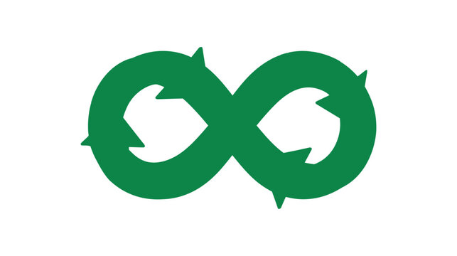 Recycle infinity vector symbol representing circular economy