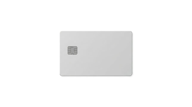 Blank White Credit Card with EMV Chip for Financial Transaction Concepts and Secure Online Payment Designs