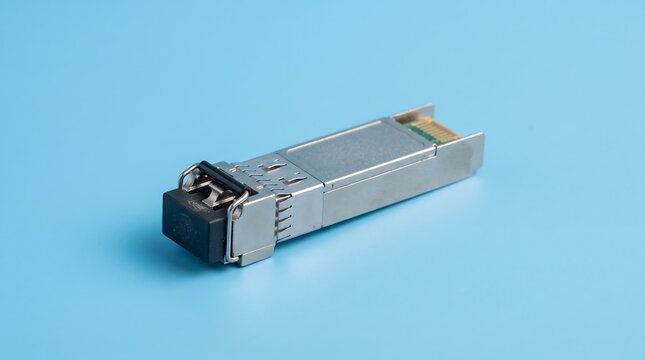 Small metal transceiver module with latch clips for networking and telecommunication