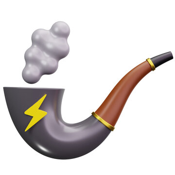 Electronic Smoking Pipe 3D Illustrations