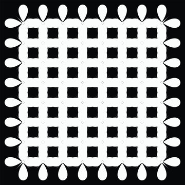 Geometric floral pattern with teardrop shapes on a white background seamless repeating design