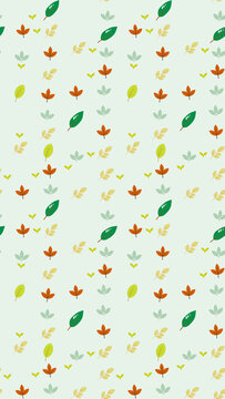 Stylized leaves pattern on light blue background