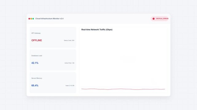 Cloud Infrastructure Reconnection Dashboard with Network Recovery Progress