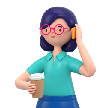 woman in business attire on call