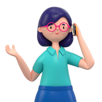 Businesswoman on phone, gesturing