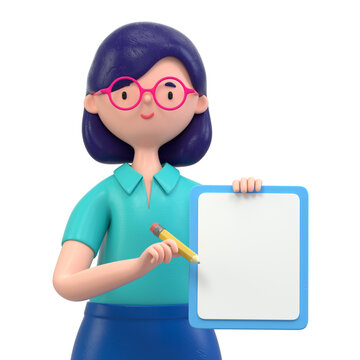 woman holding blank paper