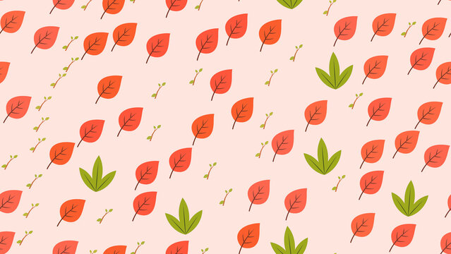 Stylized leaves and branches pattern