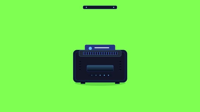 Modern printer device processes digital document and produces physical paper output