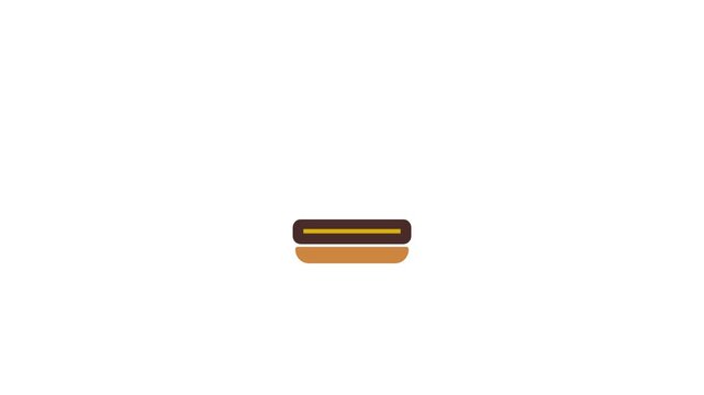 Minimalist Flat Design Animated UI Burger Menu Icon on White Background