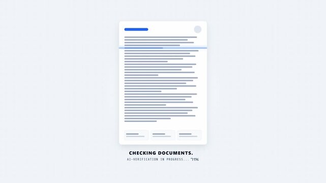 Digital ai document verification scanning and processing monochrome. 4K Video