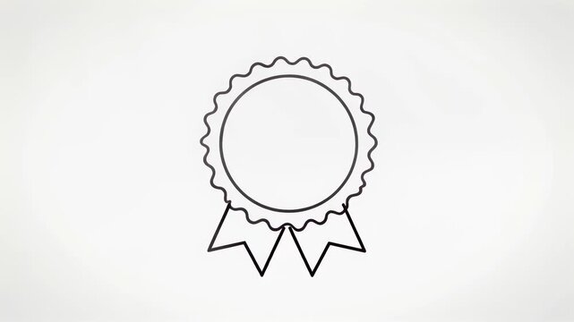 Award Ribbon Icon Appears Centered on Plain Background with Clean Minimalist Design for Recognition or Achievement Concepts