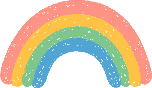 Crayon-style short rainbow arc with two ends