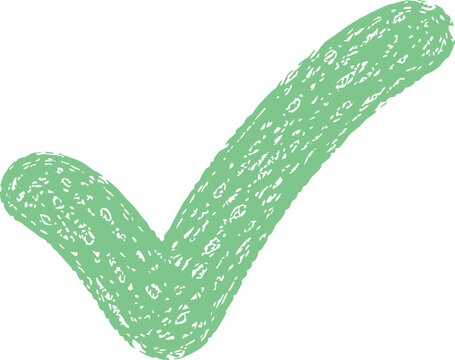 Crayon-style simple checkmark with curved stroke