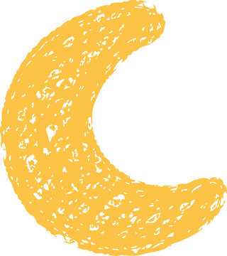 Crayon-style tiny crescent with rounded tips