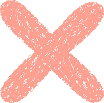 Crayon-style simple cross mark with rounded ends