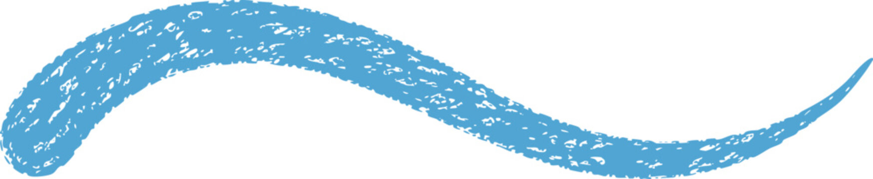 Crayon-style curved swoosh with tapered end