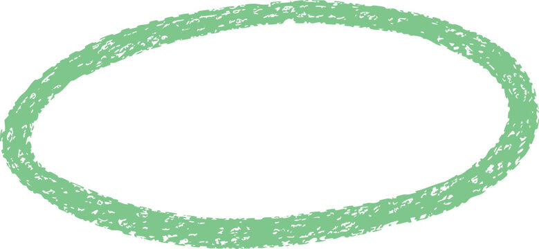 Crayon-style hand-drawn oval with uneven shape