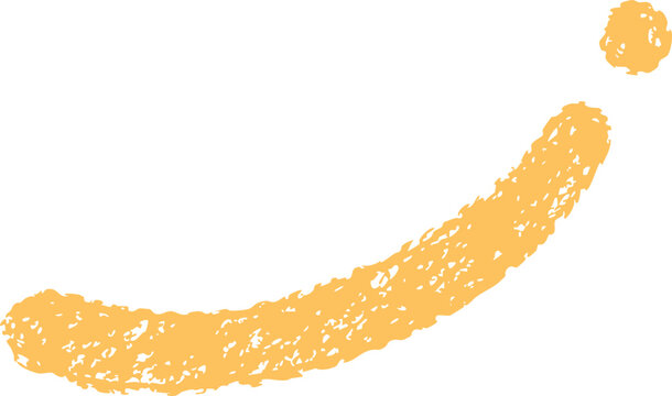 Crayon-style simple curved line with tiny dot