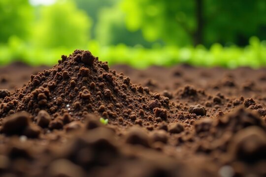 Mounded soil, clean and prepared for building applications , brown, natural