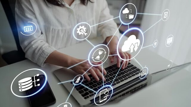 Cloud backup system connects devices through a secure data backup network. Data backup ensures protection, data backup reliability, and recovery. Funnel