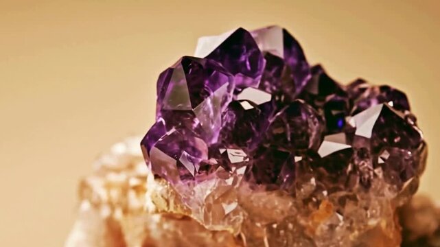 Close-ups of Beautiful Purple Natural Amethyst Clusters
