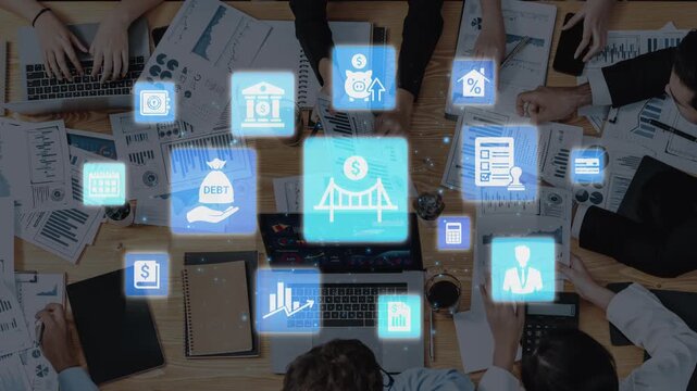Loan icons represent debt, repayment, and financial planning. Loan supports banking, loan connects credit with payment systems, and loan helps manage interest effectively. Funnel