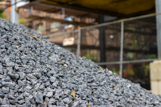 Gravel at construction site