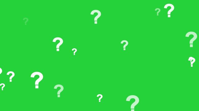animation stock videos Question mark animation motion graphic effects. question mark flying animation motion graphics. white question marks flying on green screen background 