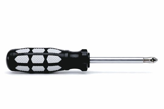 
Black And White Rubber Grip Phillips Head Screwdriver Isolated On White Background