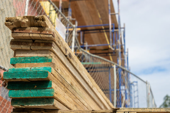 Wood at construction site