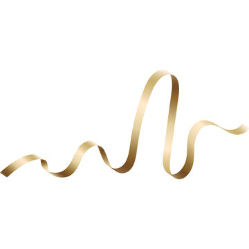 Golden Flowing Ribbon Wave Vector for Elegant Decorative Designs with Dimensional Gradient Shading