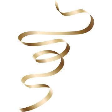 Flowing Metallic Gold Ribbon Vector Illustration for Elegant Decorative Designs